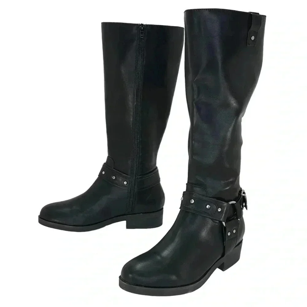Madden Girl McKenzie Faux Leather Knee High Wide Calf Womens Boots Size 5M - Picture 9 of 10